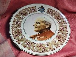 II. János pápa porcelán dísztányéron