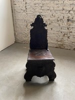 Intarziás faragott szék