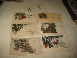 Kellemes Kaácsonyi Ünnepeket   Az 1940-50  évekből  az akkori divatos kisméretű képeslapokon