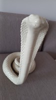 Vintage(1970) kerámia porcelán kobra szobor Tommaso Barbi stílusban,mag.  39 magas, 1800 gr. súly