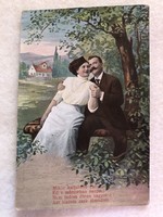 Antique, old romantic postcard, with a poem - 1912 -5.