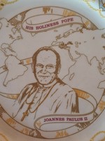 Royal Chelsea Wedgwood English bone china decorative bowl with a portrait of Pope John Paul II