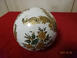 Kínai porcelán gömb, kézi festéssel, átmérője 11 cm. Jókai.