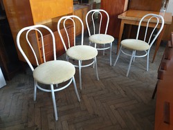 Régi retro csővázas szék fém vázas étkezőszék levehető ülőlappal terasz kerti bútor
