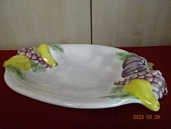 Antique, Hungarian, glazed ceramic centerpiece, fruit holder. Jokai.