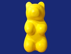 NAGYMÉRETŰ (52 cm) RITKA HEICO DESIGN LÁMPATEST (hiányos) sárga medve lámpa retro hangulat világítás