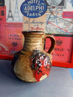 Bay ceramic wood lava vase - mid century