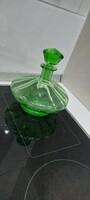 Antik zöld pálinkás üveg