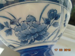 Arita Japanese blue white flower patterned rice bowl