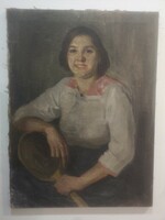 Olajvászon női portré, Szignó és keret nélkül