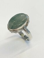 Jade stone silver ring 59m