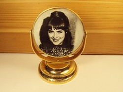 Retro pipe mirror with Kati Kovács performer, singer and actor picture from the 1970s