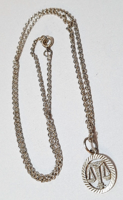 Nagyon szép ezüst nyaklánc, mérleg horoszkópos medállal /925  /49cm