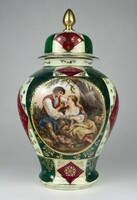 1M502 Régi Victoria porcelán urnaváza allegorikus jelenettel 27 cm