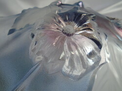 Walther Glas  kristály,  hatalmas  új,  üvegtál, asztalközép. 32.5 x 34.5 cm.