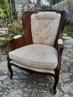 Wonderful Baroque Chippendale with ears, rare double reeded armchair