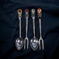 Retro Italian millefiori style spoon and fork
