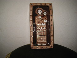 Religious themed wall ceramic picture marked 9 x 18 x 3 cm