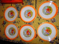 6 db Zsolnay antik jelenetes süteményes- , háború előtti porcelán-az ár 6 db-ravonatkozik