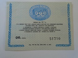 ZA428.3   1967. -  Olimpiai Sorsjegy Mexikó 1968