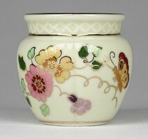 1M516 butterfly butter colored Zsolnay porcelain fluted vase 5.8 Cm