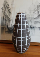 Mid century veb haldensleben checkered vase - 23 cm