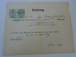 ZA427.19 Régi irat -Nyugta -Quittung - Zeiden -Feketehalom - 1879 - 25 frt    illetékbélyegek