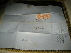 Antik levél , boríték nélküli  1861 Trieszt , száraz bélyegzővel  , hitelesen