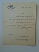 ZA432.11 Szeged-Csongrádi Takarékpénztár Kozma Ferenc vezérigazgató autográf levele  1935