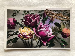 Antique, old colored floral postcard -2.