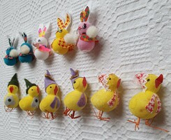 Régi húsvéti nyuszi nyúl csibe csirke dekoráció kellék