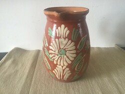 Népi kerámia kancsó 17cm.