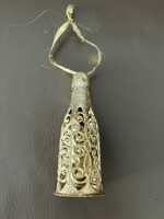 Old laced plastic champagne bottle Christmas tree decoration