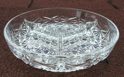 Osztott üveg tál - üvegtál  kristály ? asztalközép