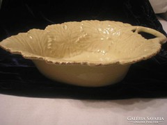 Marked Sarospataki art nouveau terracotta bowl with bright glaze coating 28 x 22 x 8 cm