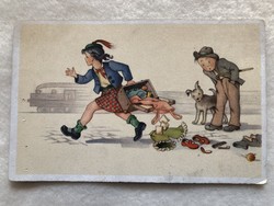 Old humorous postcard -5.