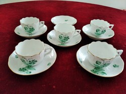 Herend mocha cups 5 pcs. Cup, 6 pcs. Pad in perfect condition