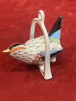 Hollóházi porcelán madárka hintán garden