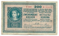 200 korona 1918 "B" sorozat . Nagyon ritka 2