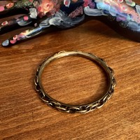 1 vintage bronze color chain appliqué bracelet, old Italian jewelry from the 1980s, diameter 6.8 cm