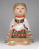 1M525 marked ceramic woman figure in folk costume 18.5 Cm