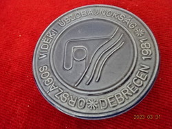 Glazed ceramic plaque, national rural swimming championship - Debrecen. Jokai.