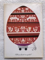Old drawn Easter postcard - no. Éva Horváth drawing -5.