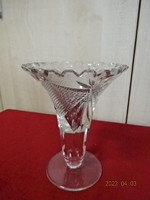 Lips polished glass vase, height 17.5 cm. Jokai.