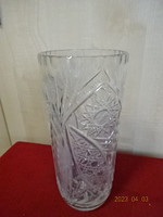 Csiszolt üveg váza, magassága 24 cm. Jókai.