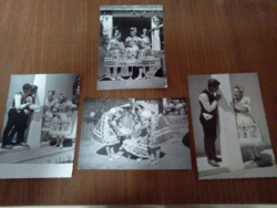 Képeslap  Népviseleti  4 db fekete-fehér képeslap
