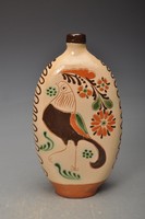 Bottle painted with bird field inscription. With a poem.