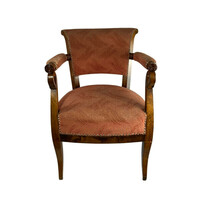Kora Bieder hajlított karfás szék, fotel korabeli huzattal
