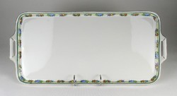 1M543 Antik nagyméretű Karlsbad porcelán tortatál 23 x 48 cm