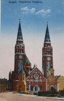 Szeged Fogadalmi templom -  futott képeslap